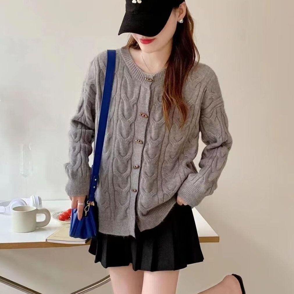 【outer】クルーネックニットカーデ　M18709