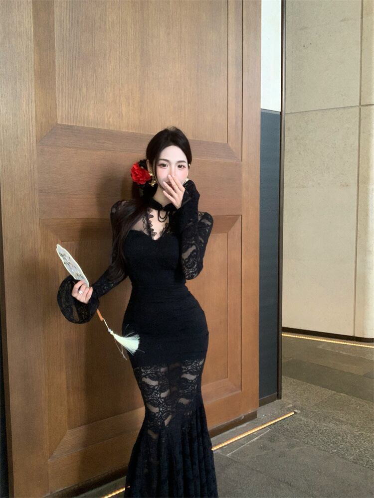【dress】マーメイドレースデートワンピース　M28372