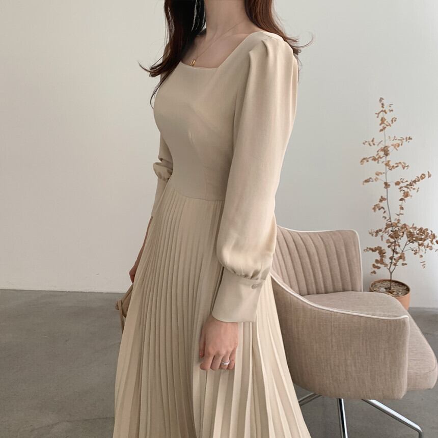 【dress】好感度UP!気質満点レトロスウィート長袖淑女着痩せレディースワンピース G1699