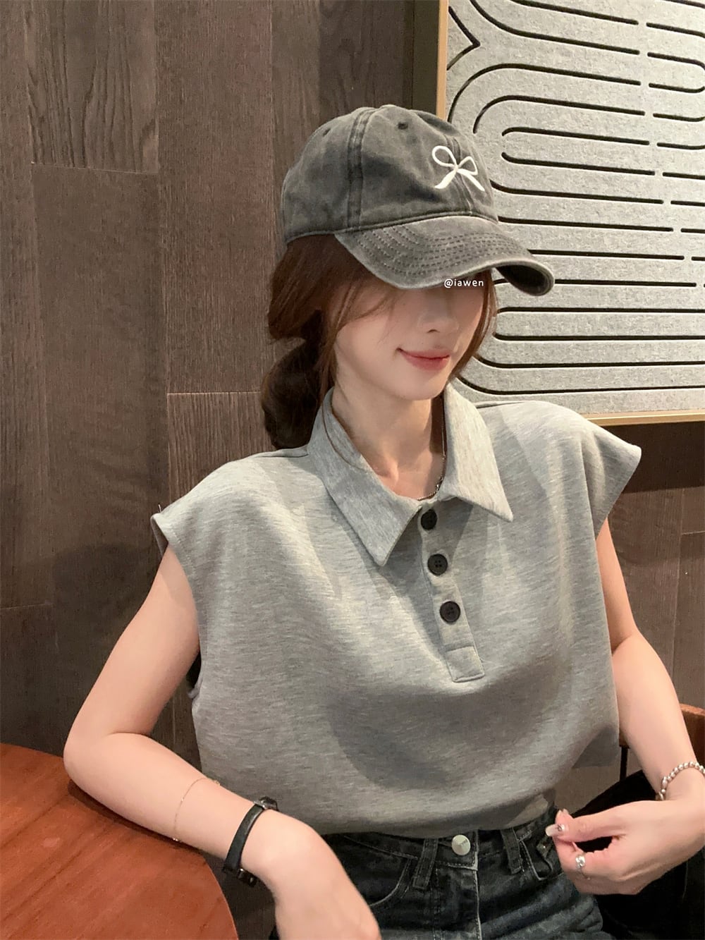 【tops】POLOネックTシャツ　M23916