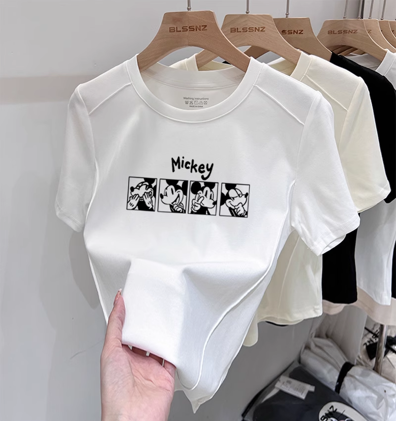 【tops】ラウンドネック半袖TシャツF7550