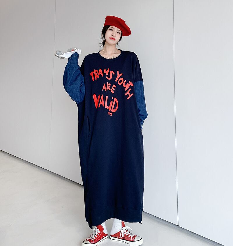 【dress】プリントカジュアルワンピース　M18590