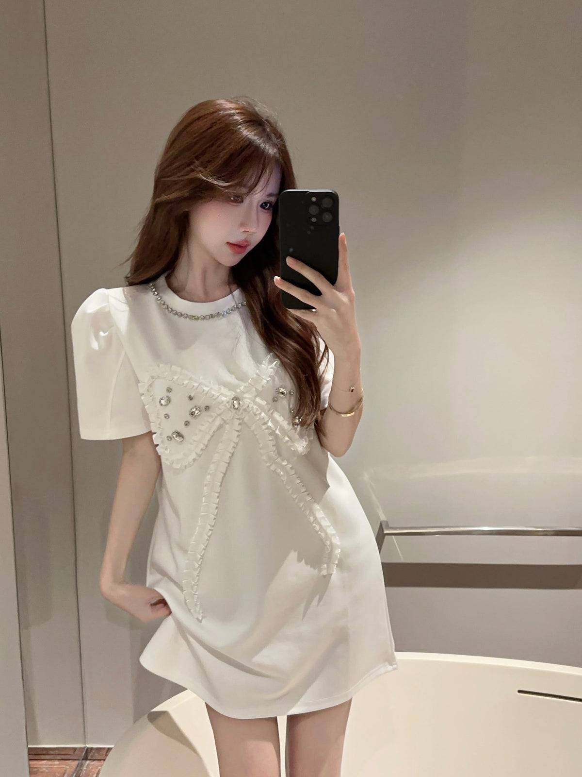 【dress】ビジューカジュアルワンピース　M25084