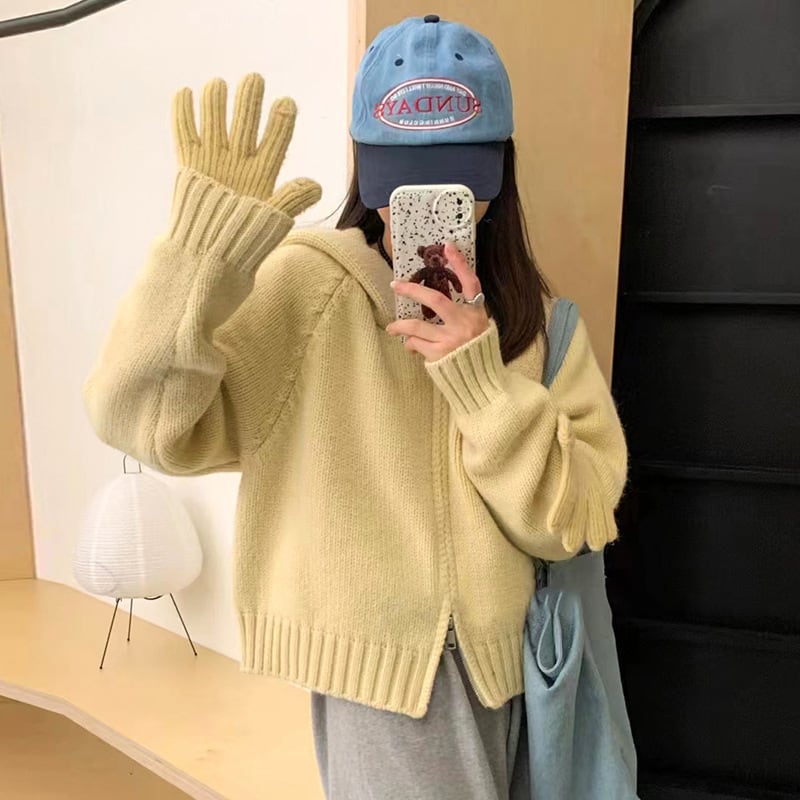 【outer】ファスナーニットカーデ　M27244