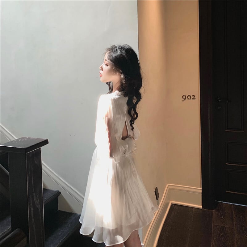 【dress】パフスリーブワンピース　M29992