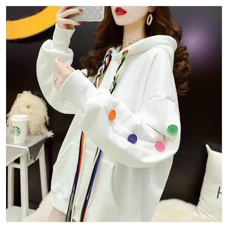 【tops】数量限定秋冬新作配色ラウンドネック長袖厚手3色裏起毛着回し配色パーカーF1335