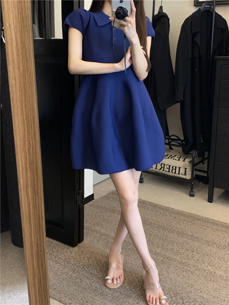 【dress】ポロネック立体感ミニワンピース　N2667