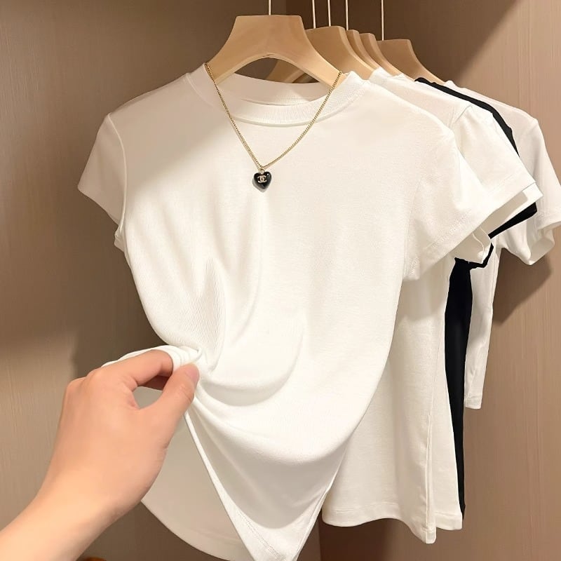 【tops】ラウンドネック半袖ＴシャツF7403