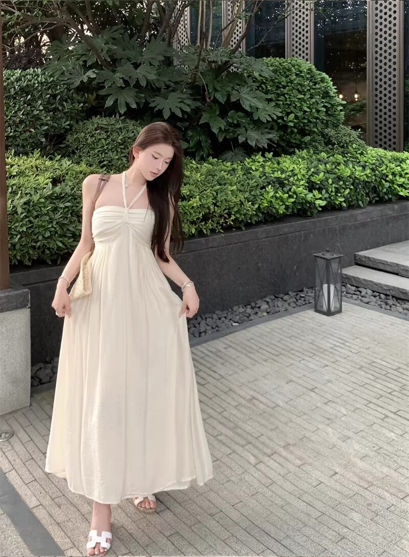 【dress】ホルターネックロングワンピース Q8270