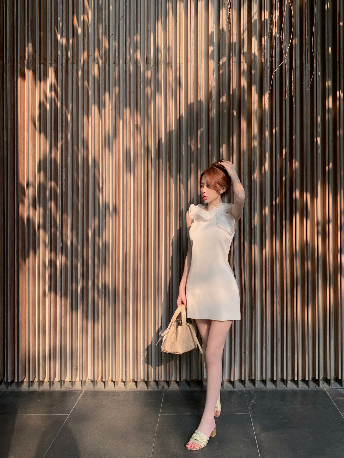 【dress】フリルノースリーブワンピース　M24008
