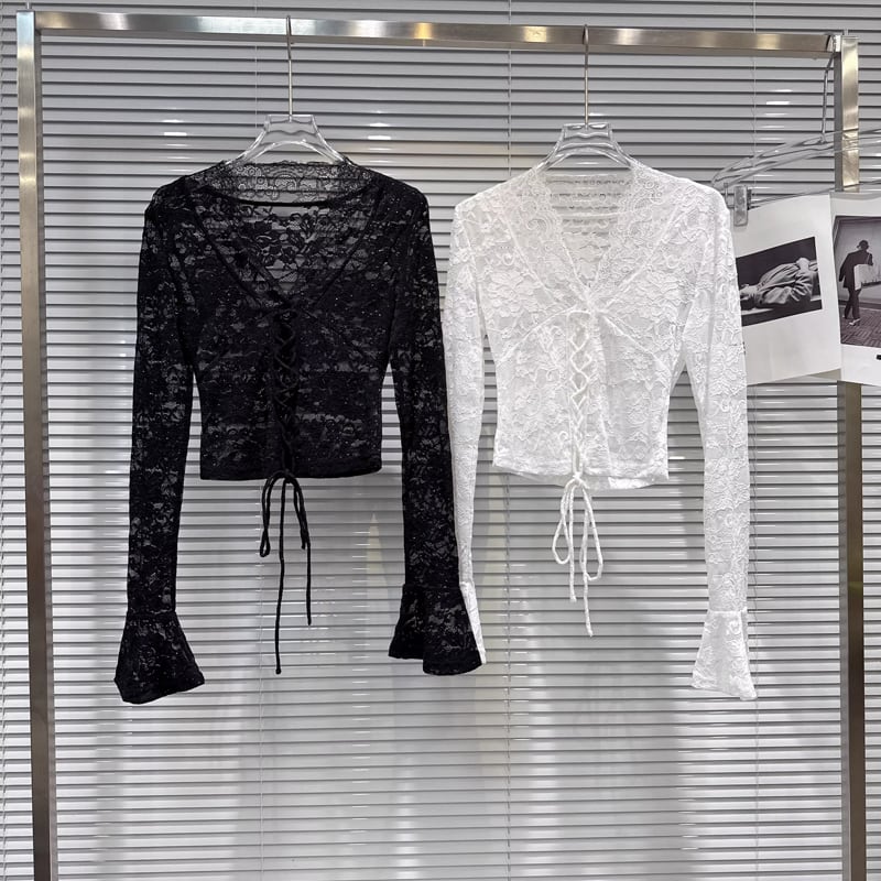 【tops】Vネックレーストップス Q8160