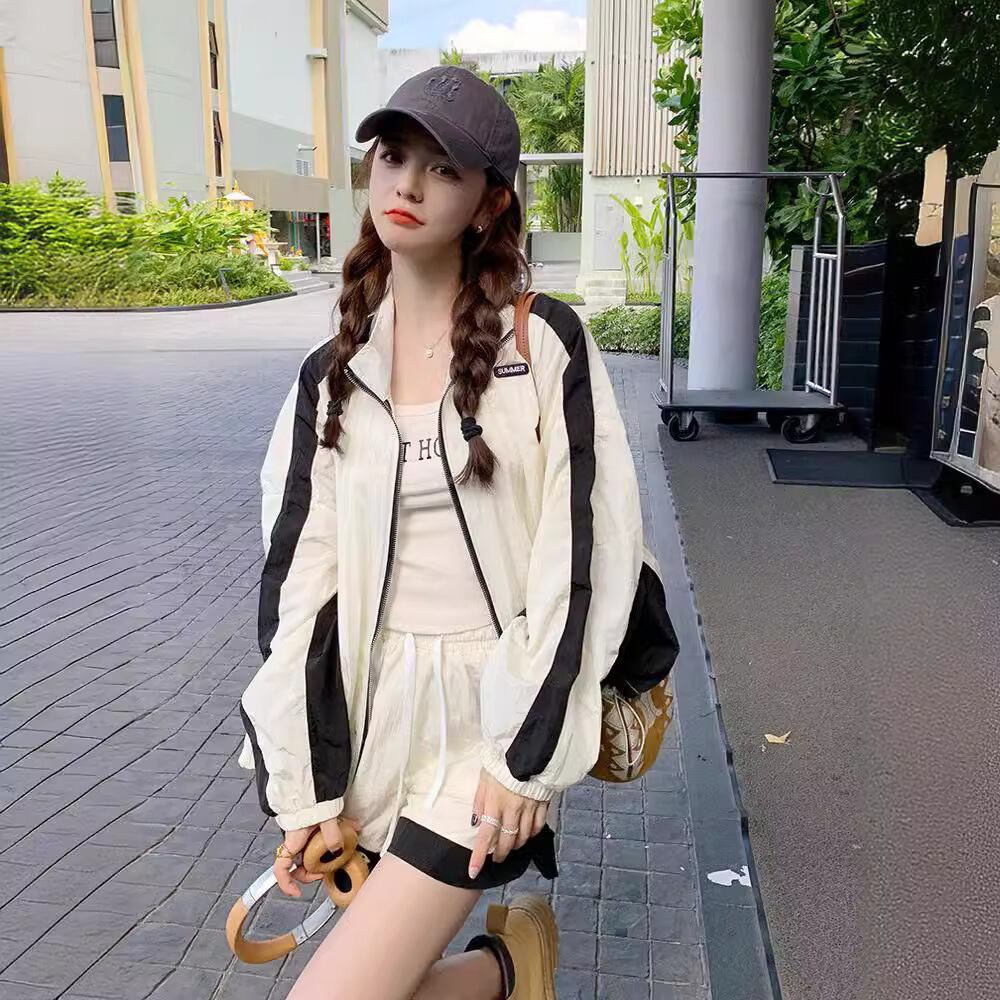 【set】薄手長袖アウター+ショートパンツ２点セットG21287