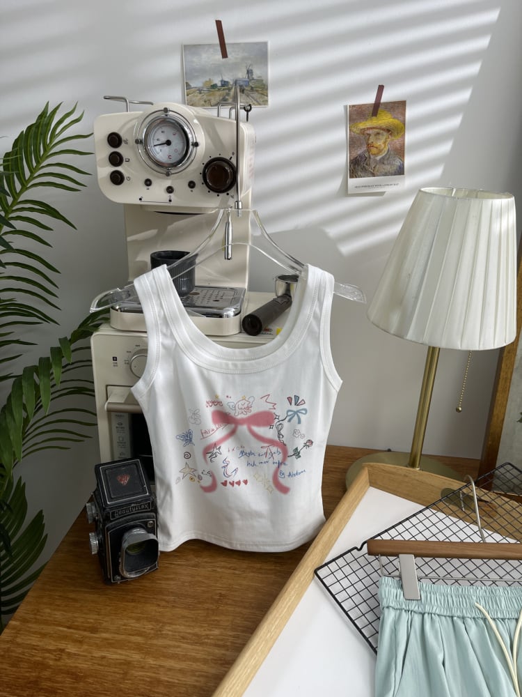 【tops】プリントキャミソール　M24119