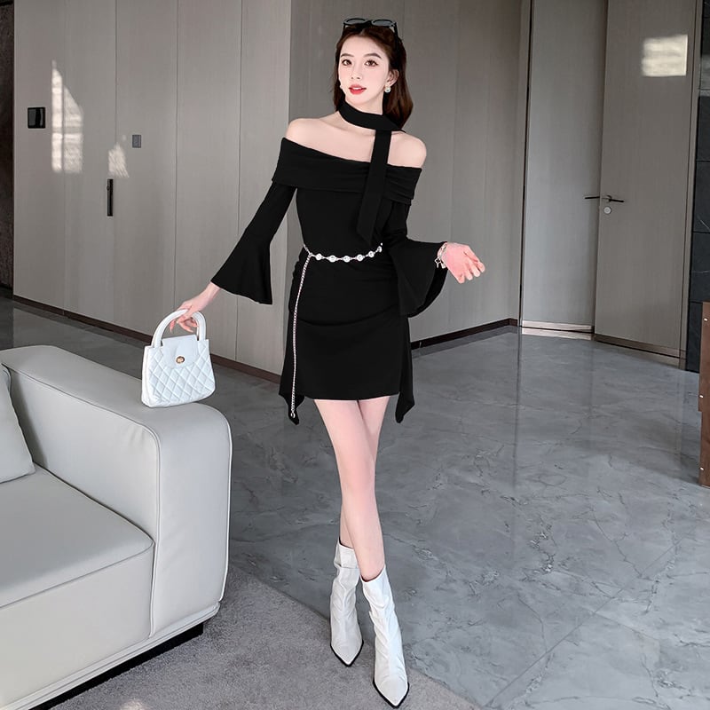 【dress】ボートネックワンピース　M28352