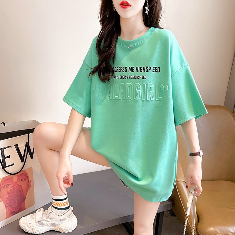 【tops】好感度満載！3色ラウンドネック半袖英字柄ファッションTシャツF0414