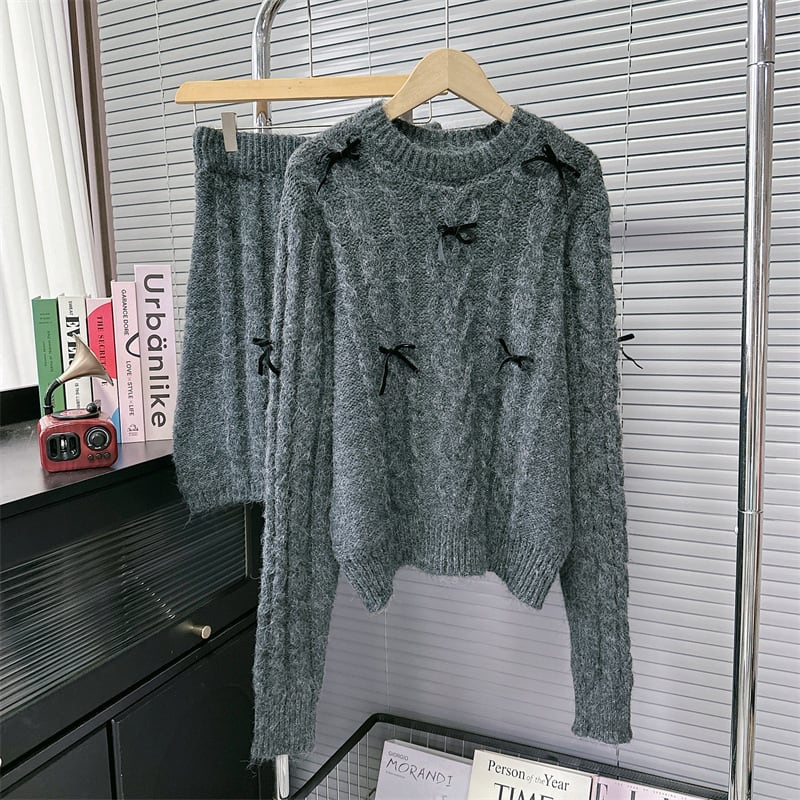 【set】ニットセーター×スカートセット　M26098