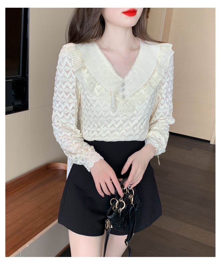 【tops】レースシャツトップス　M28634