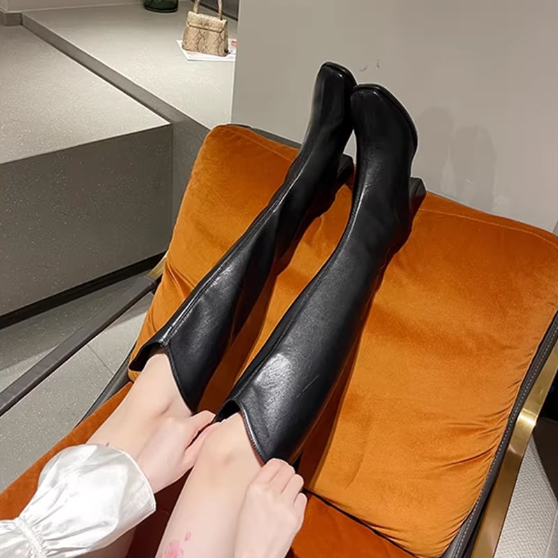 【Shoes】2色展開ロングブーツ Q8364