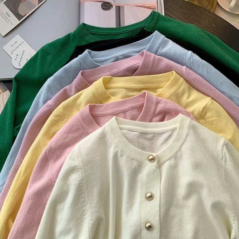 【outer】クルーネックニットカーデ　M29423