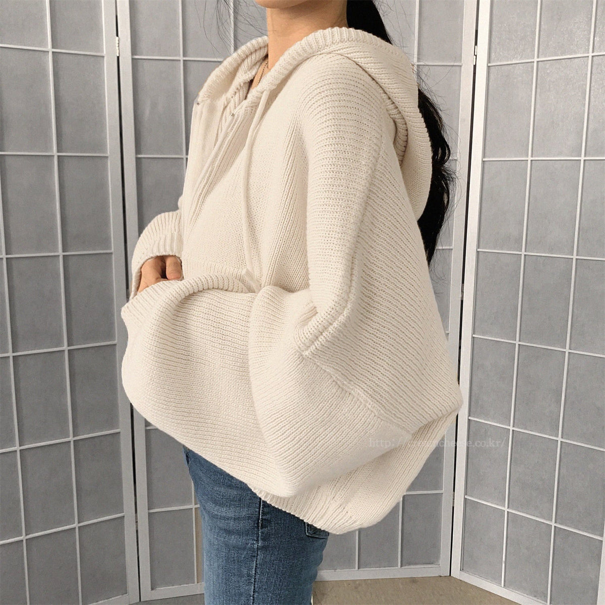 【outer】ファスナーニットカーデ　M26115