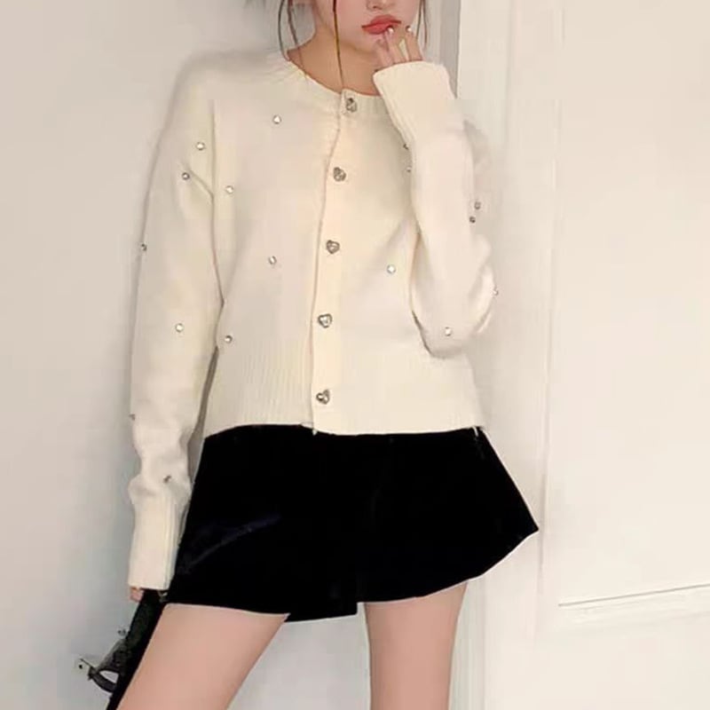 【outer】ビジューニットカーデ　M26285