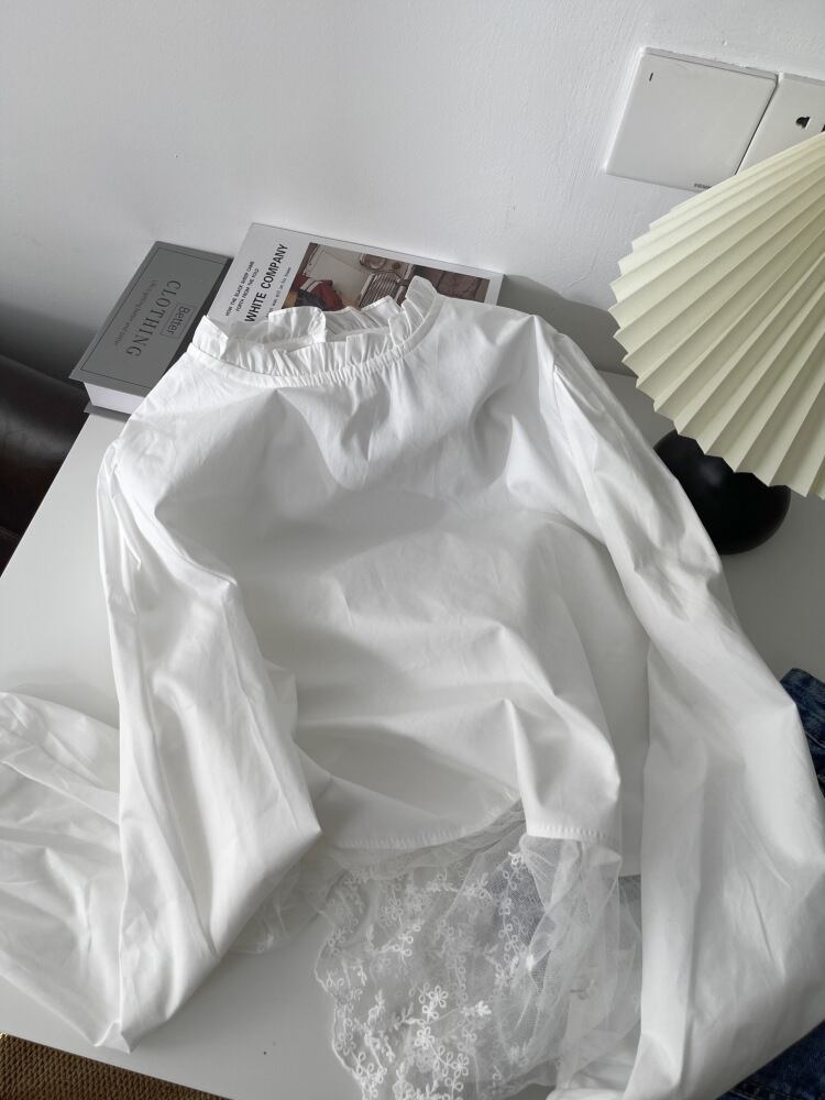 【tops】レース切り替えブラウス　M29703