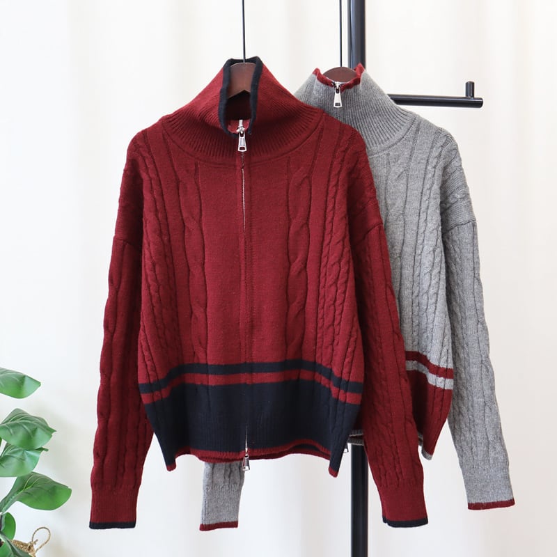 【outer】ファスナーニットカーデ　M27907