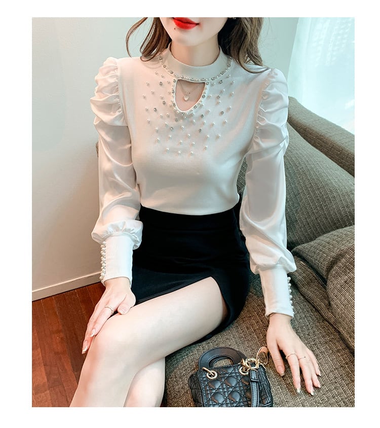 【tops】パールカットワークトップス　M29382