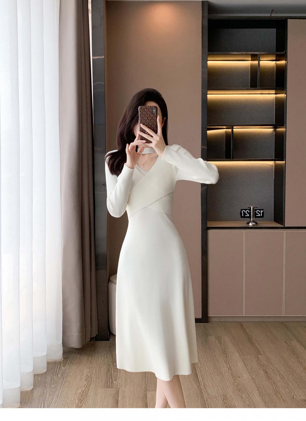 【dress】ホルターネックVネックワンピース　M25693