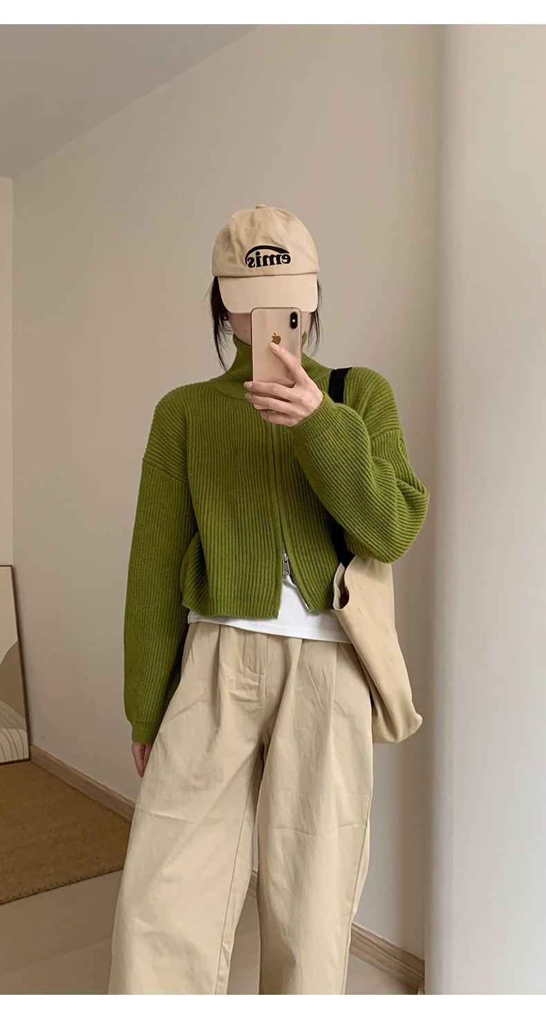 【outer】ファスナーニットカーデ　M28916