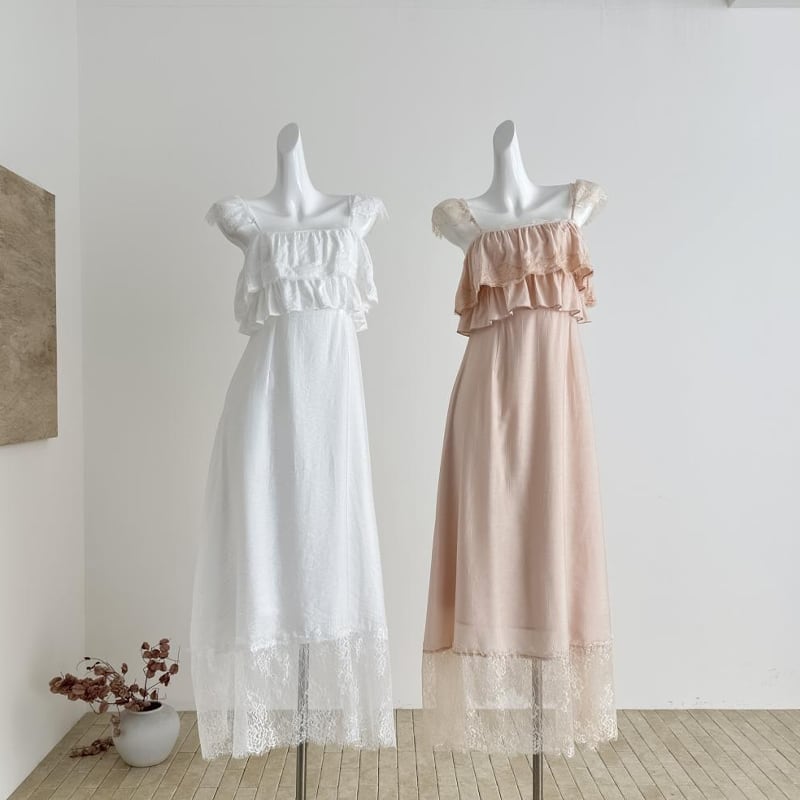 【dress】レースドッキングキャミワンピース Q8033