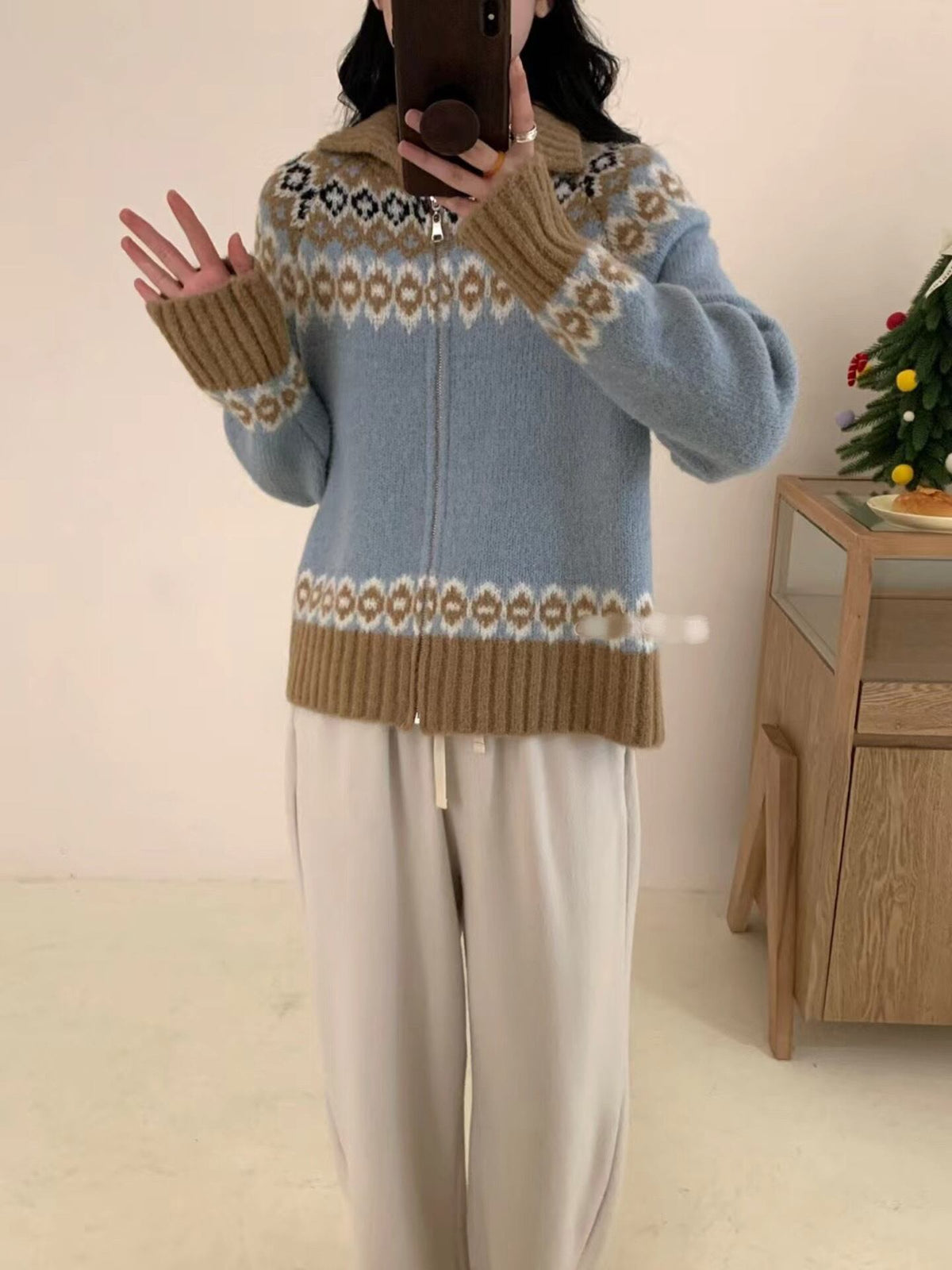 【outer】ファスナーニットカーデ　M27117