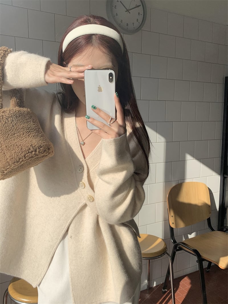 【outer】Vネックニットカーデ　M27161