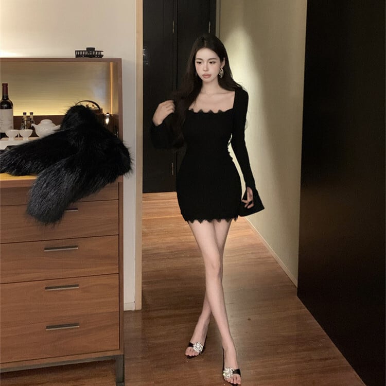 【dress】レースドッキングワンピース　M27862