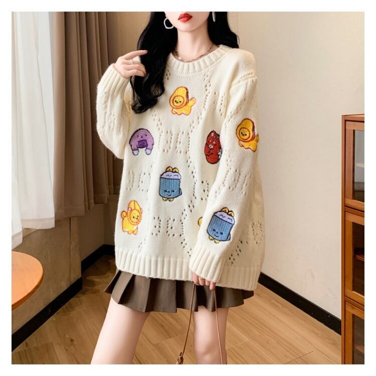 【tops】カートゥーンニットセーター　M19175