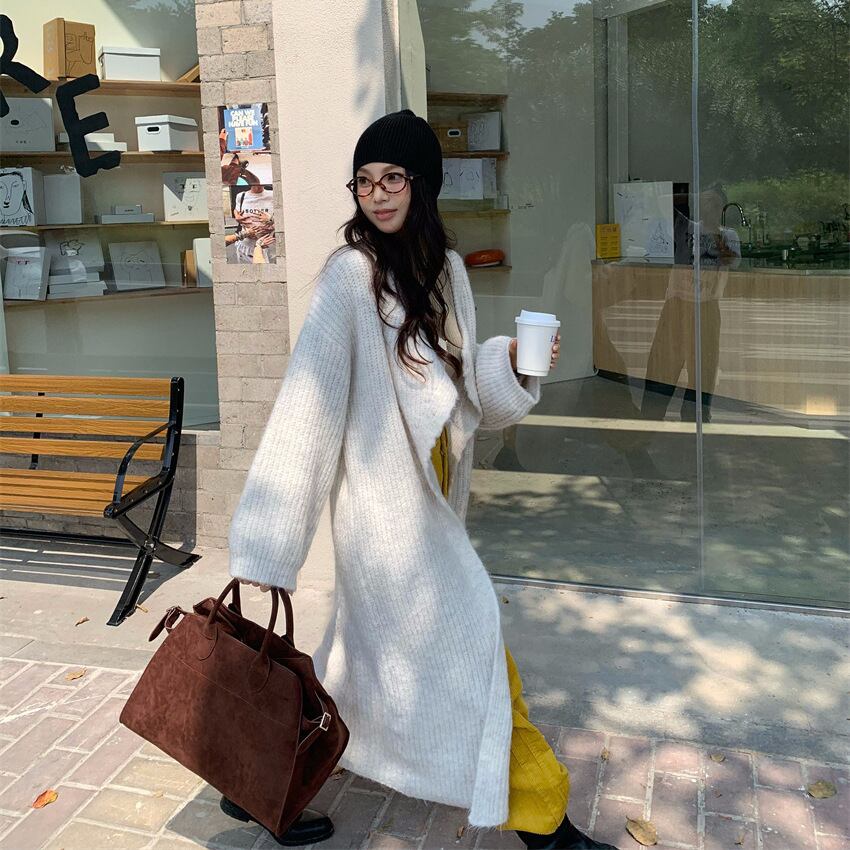 【outer】ロング丈ニットカーデ　M28394