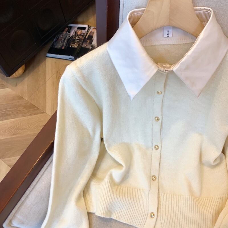 【outer】ドッキングニットカーデ　M29225