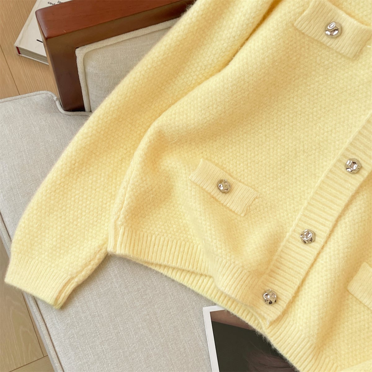 【outer】スパンコールニットカーデ　M29216