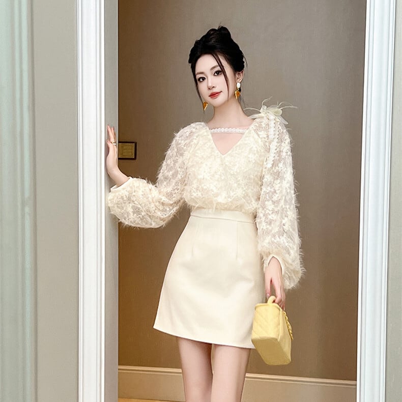 【dress】Vネックドッキングワンピース　M27370