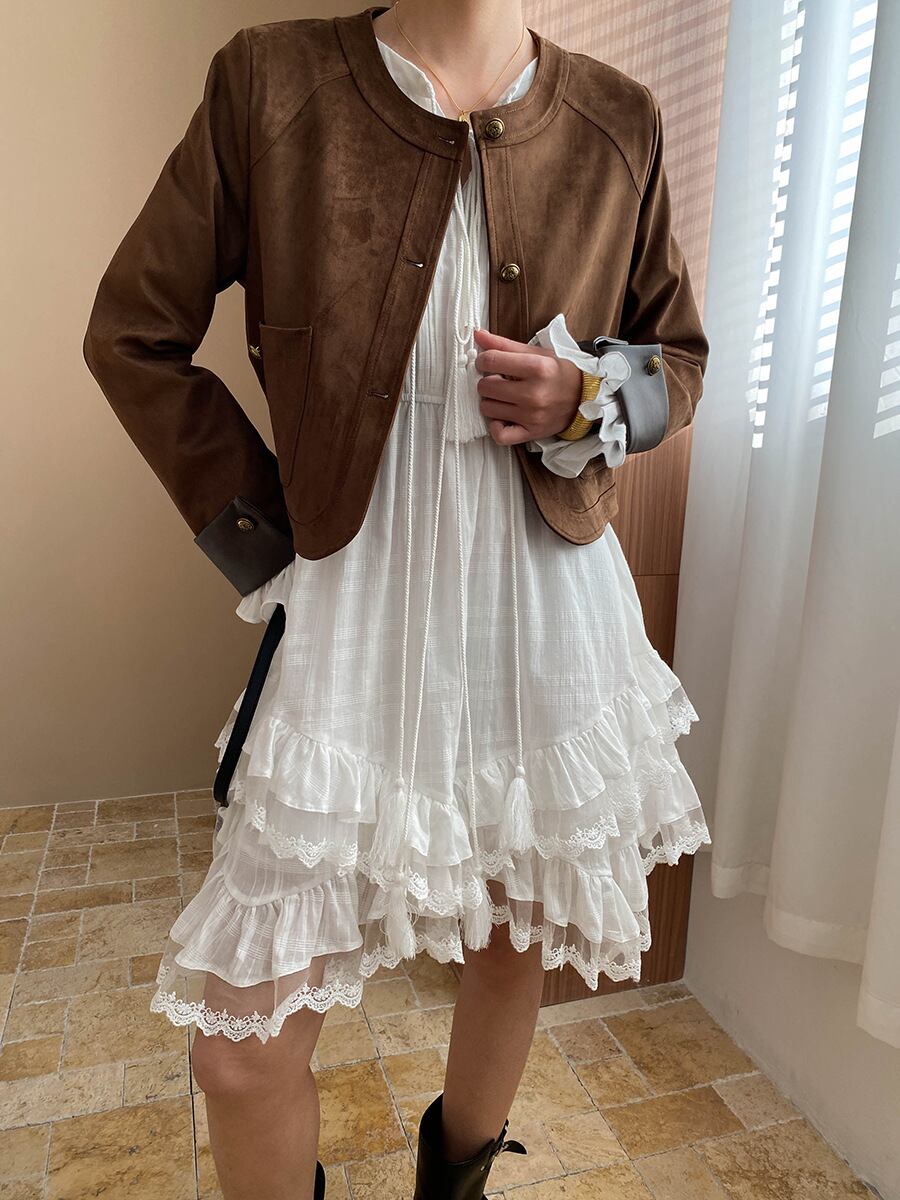 【dress】レースドッキングティアードワンピース　N2973