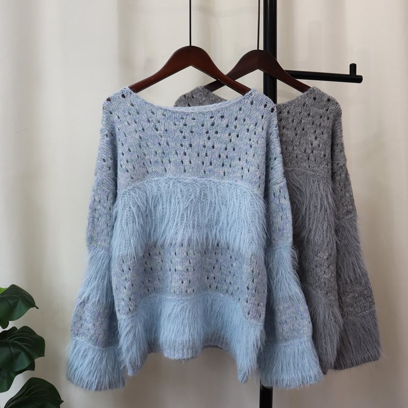 【tops】ファーニットセーター　M25376