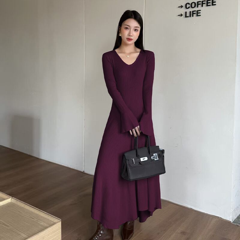 【dress】タイトニットワンピース Q7049