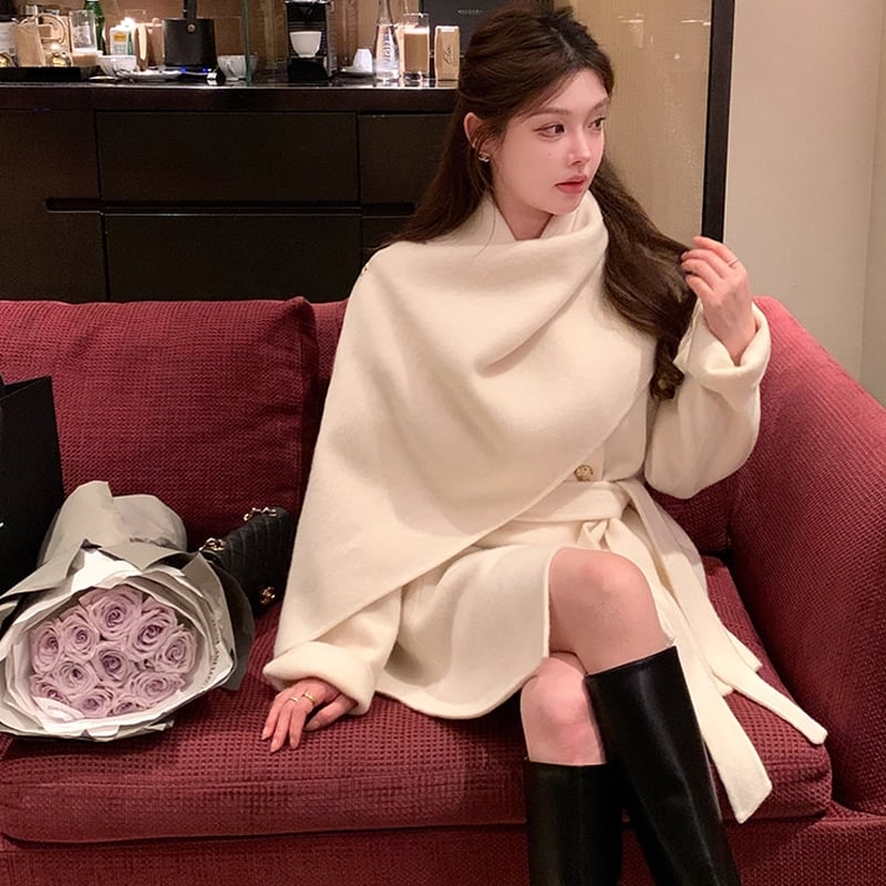 【outer】ショールカラーコート Q7361