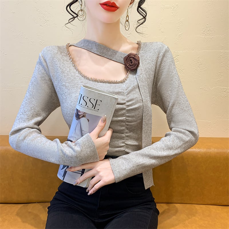 【tops】スリットニットトップス　M27822