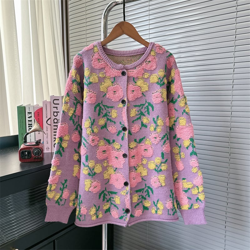 【outer】刺繍ニットカーデ　M25879