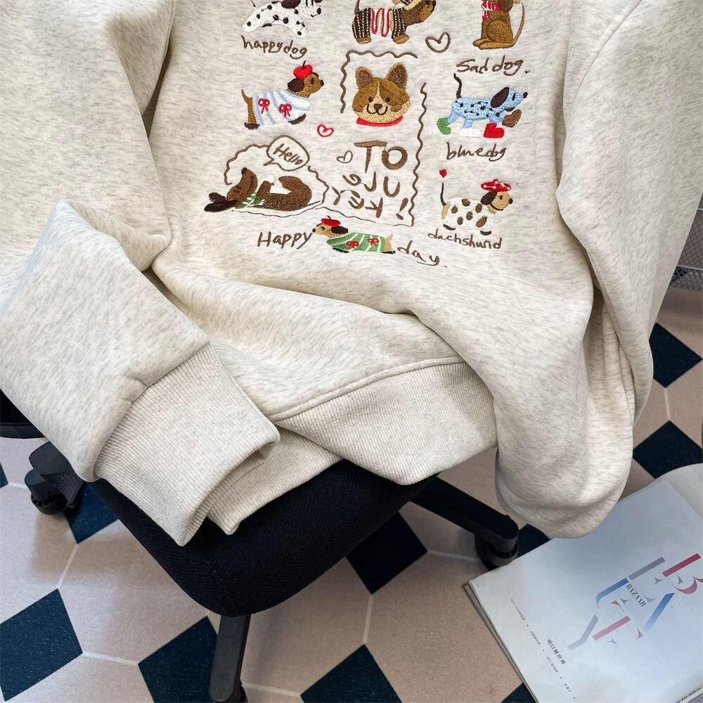 【tops】カートゥーン裹起毛フーディーパーカー　M28983