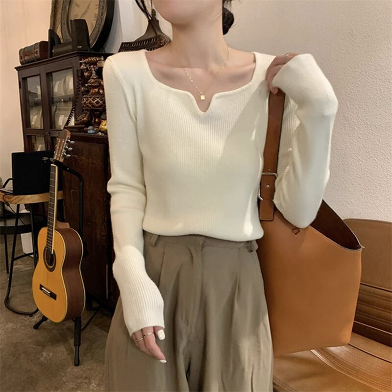 【tops】Vネックニットトップス　M18569