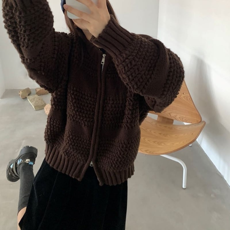【outer】ニットカーディガン Q7149