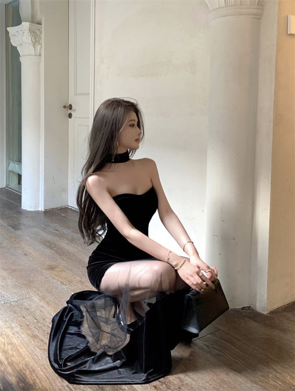 【dress】メッシュ切り替えワンピース G20334