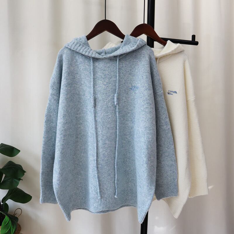 【tops】フード付きニットセーター　M27579